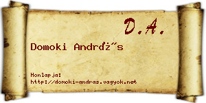 Domoki András névjegykártya